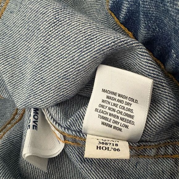 Old Navy Womens Denim Jean Trucker Jacket Size L Y2K Retro 2006 Sherpa Cropped - Picture 7 of 7